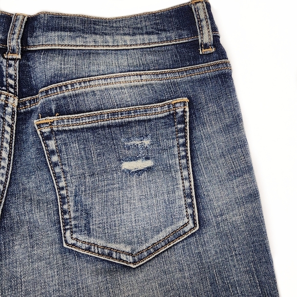 Sneak Peek Women's Denim Shorts Size 28 Blue Distressed Stars & Stripes Pockets - Picture 9 of 16